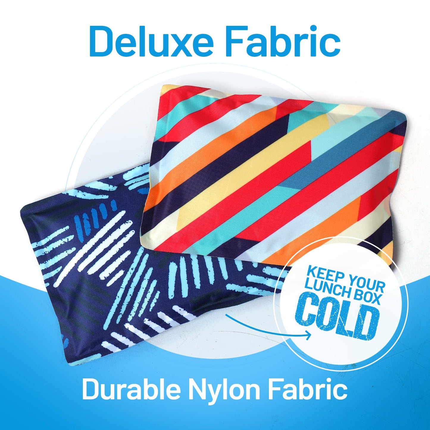 Everlasting Ice RX Reusable Ice Packs for Lunch Boxes & Coolers (2 Pack) Flexible, Long-Lasting, BPA Free, Versatile Soft Ice Pack for Insulated Bags, Picnic, Travel, and More