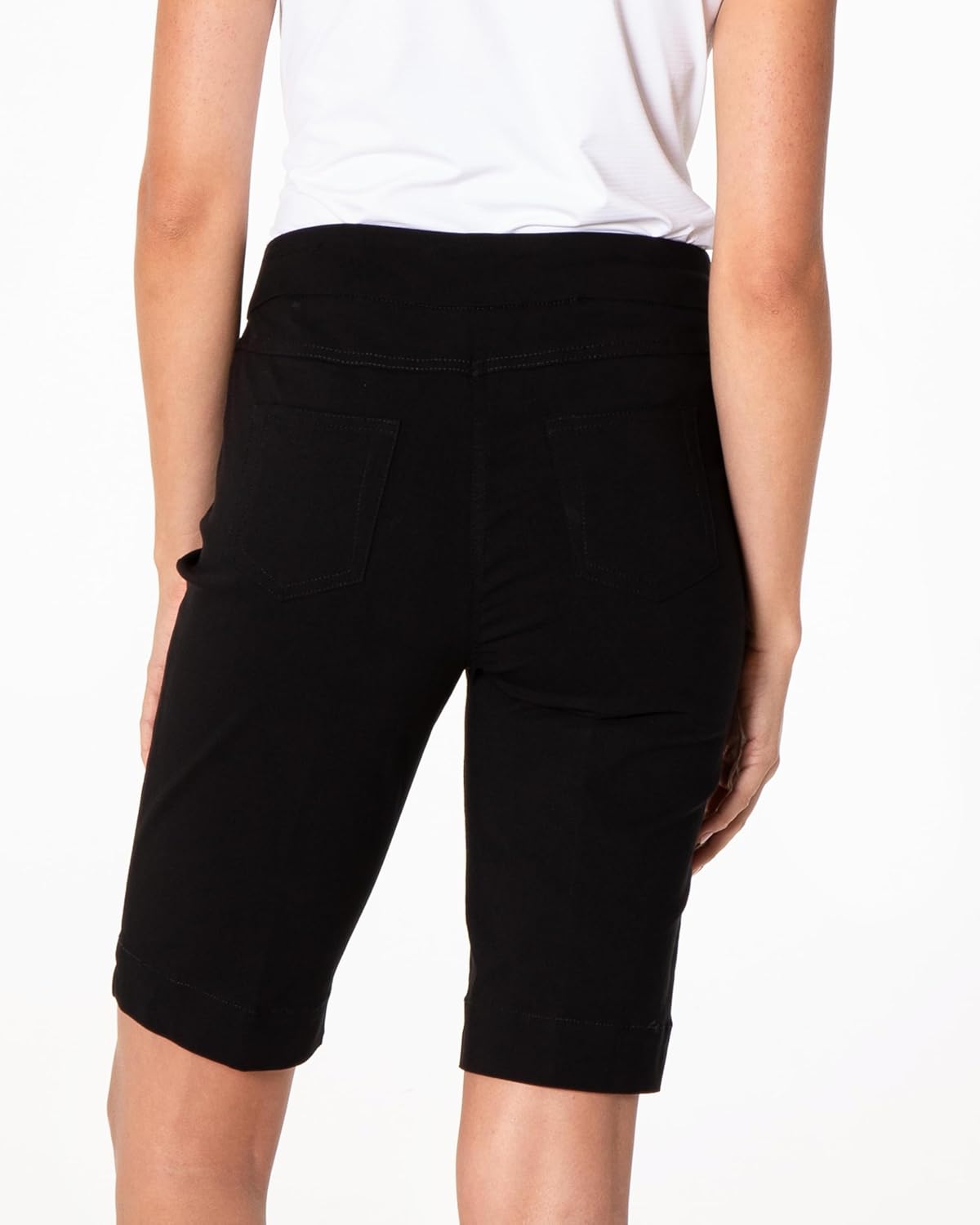 SLIM-SATION Women's Golf Wide Band Pull On Short with Real Pockets