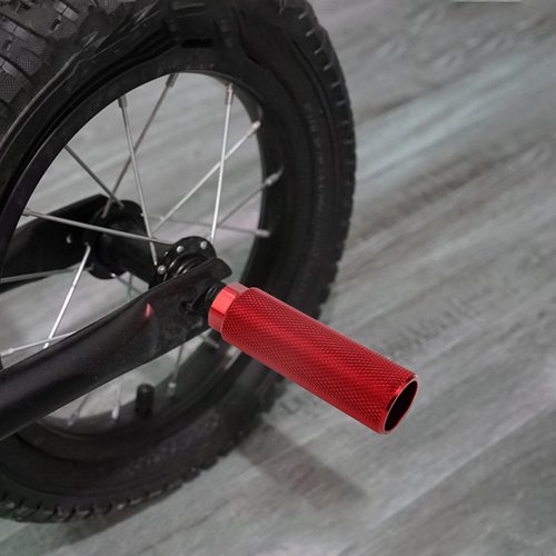 Pufguy 2 Pair Bike Pegs Aluminum Alloy Bike Foot Pegs 4 Inch Bicycle Foot Pegs,Red Fit 3/8 inch Axles