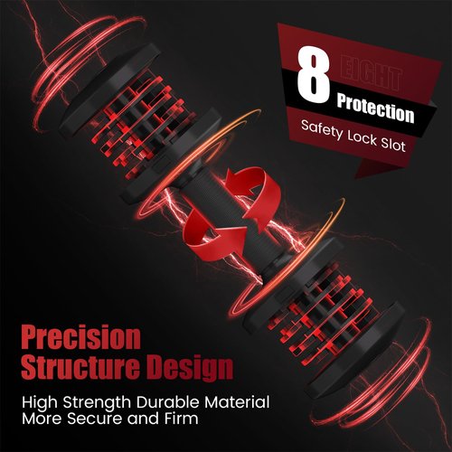 Mangko Adjustable Dumbbell 25LB Single Weight, 5 in 1 With Anti-Slip Metal Handle, Suitable for Home Gym Exercise Equipment