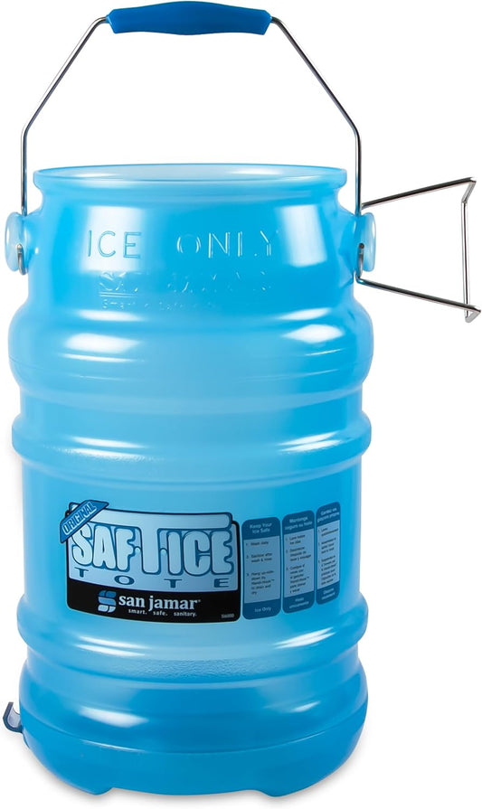 SPARTA San Jamar Saf-T-Ice Plastic Ice-Tote, 6 Gallons, Blue