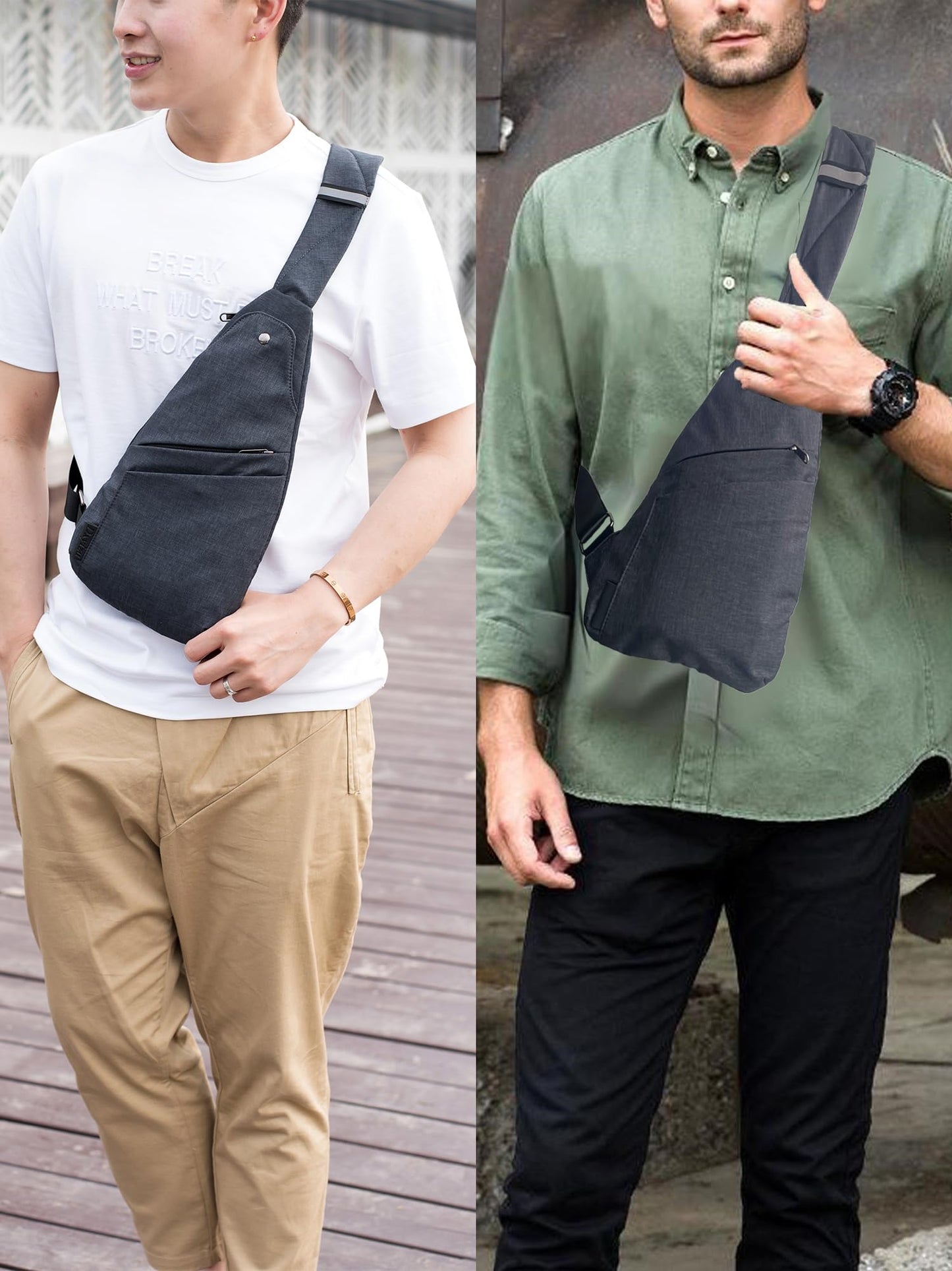 Wytidian Crossbody Sling Backpack Sling Bag Lightweight Personal Pocket Chest Bag for Travel Hiking Camping (Dark Grey)
