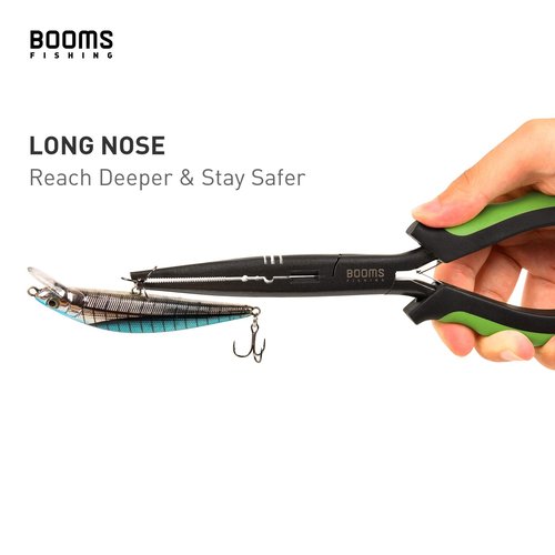 Booms Fishing Gear and Equipment: 6pcs Fishing Tools Kit with Needle Nose Pliers, Fish Gripper, Scissors, 24" Ruler, Retractor & lanyard - Saltwater Fishing Tackle Accessories Gifts for Men, TK1 Green