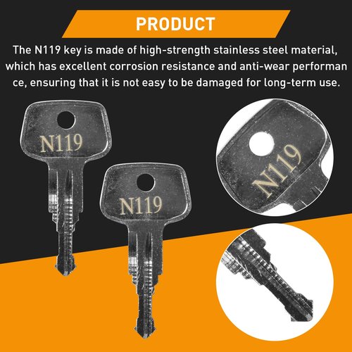 Hugexpen N119 Key Replacement for Thule Rack Core, Key Cylinder for Bike Rack Lock, Roof Cargo Lock, Roof Rack Locks, Cross Bars, Towers, Ski Rack Etc