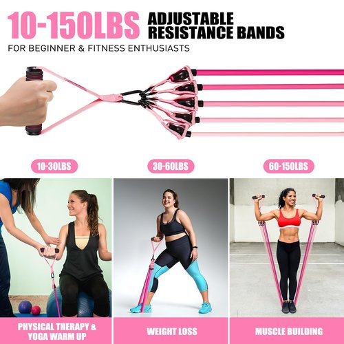 Ayombo Resistance Bands, Exercise Bands with Handles for Working Out, Fitness Bands for Women, Workout Equipment Home Gym, Training Bands with Door Anchor, Ankle Straps, Shape Body, Physical Therapy