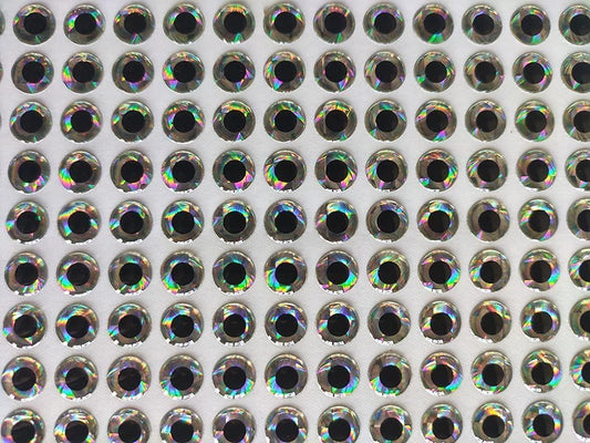 300Pcs Silver 6mm 3D Soft Holographic Fishing Lure Jig Fly Tying Material Craft Doll DIY Eyes Fly Tying Materials