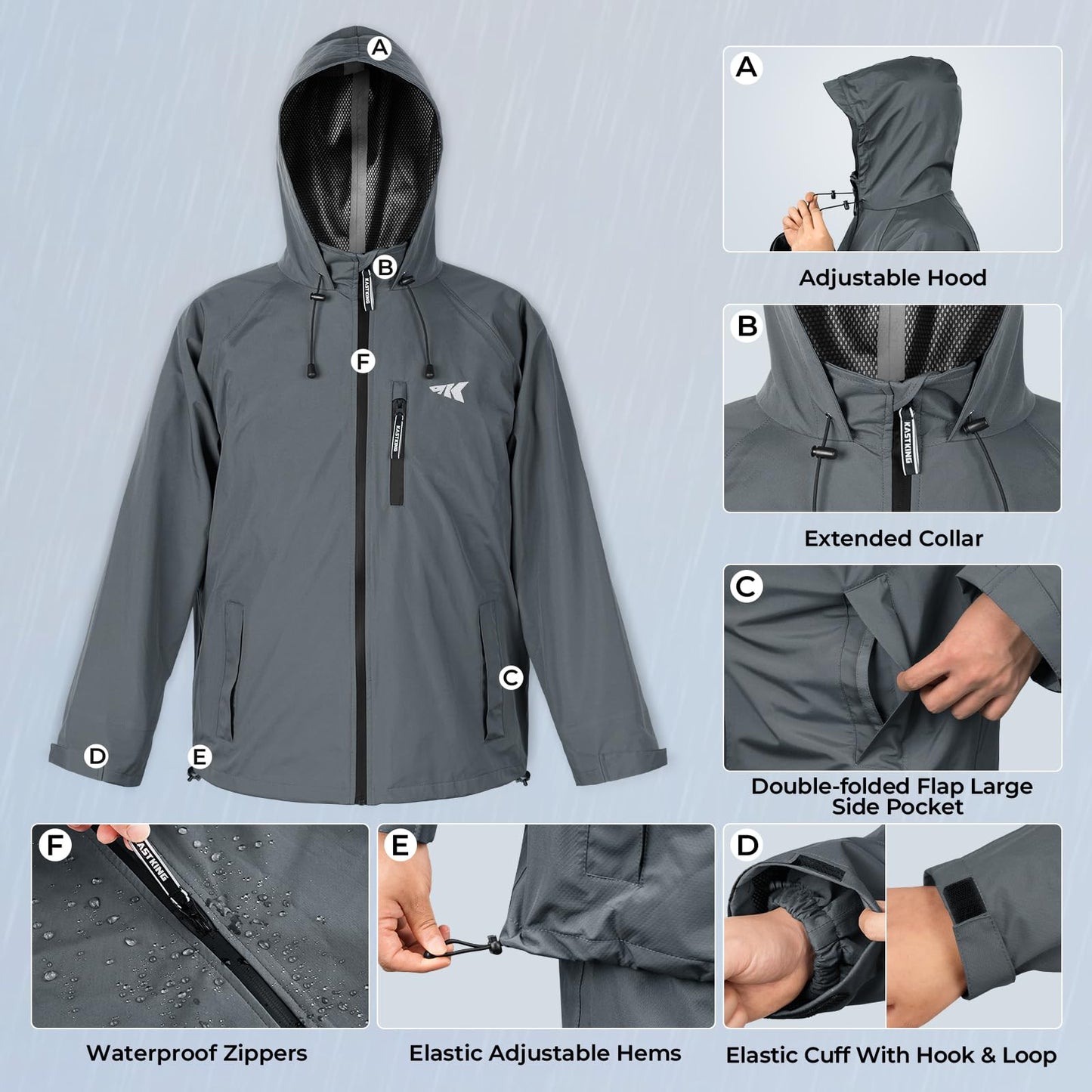 KastKing HydroSense Essential Waterproof Rain Suit for Men and Women, Lightweight, Durable Outdoor Gear for Fishing, Hiking