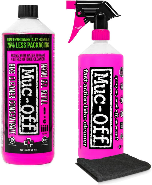 Muc-Off Nano Tech Bike Cleaner 1L | Biodegradable Formula, Safe on Carbon Fibre and All Surfaces | Breaks Down Dirt on a Molecular Level