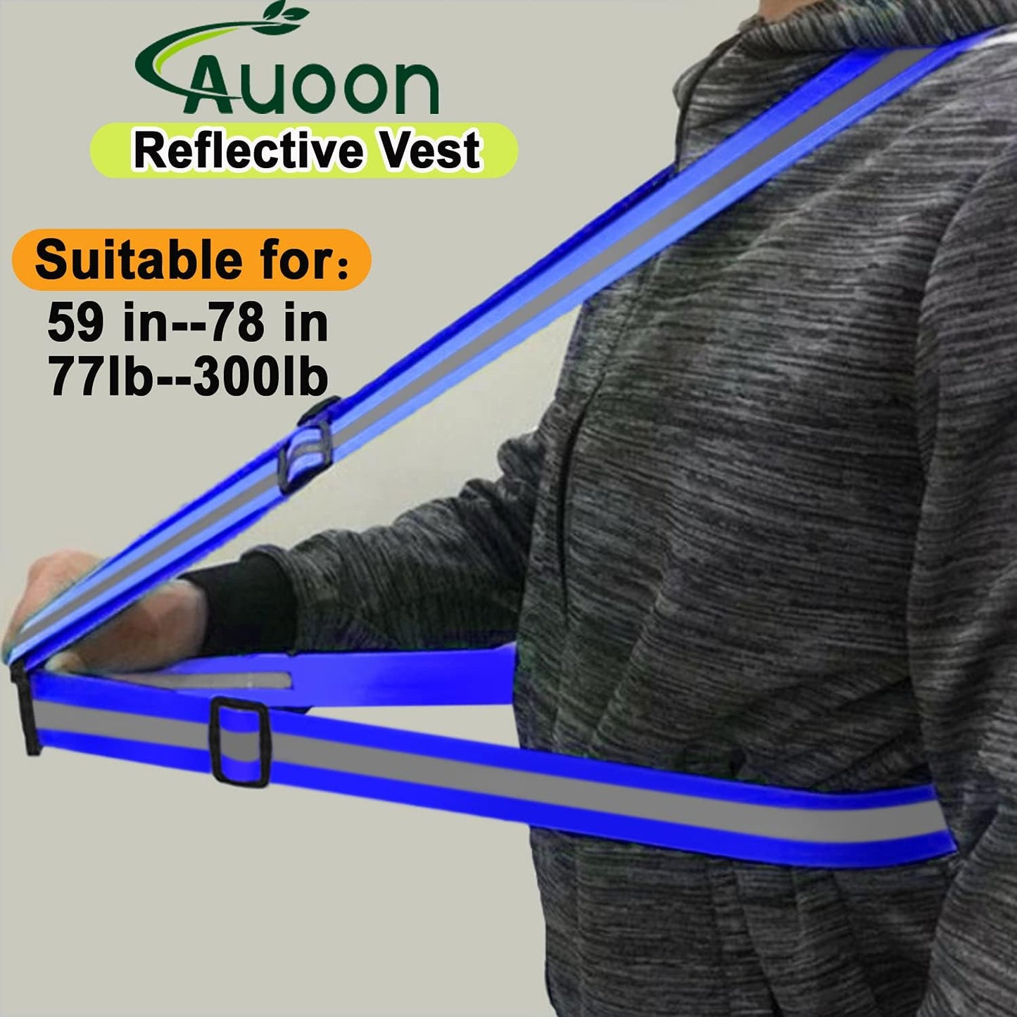 AUOON Reflective Running Vest,Reflective Vest Adjustable for Run,Cycle,Walk, Outdoor,Breathable Waterproof Lightweight