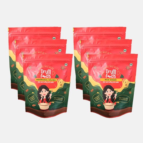 Moongdal Halwa & Rice Kheer | Pack of 6 Sweet Dessert Combo | The DryM Foods Nutritious Yummy Homemade Indian Food | Ready to Eat Meals | Quick & Easy to Make Instant Wholesome Goodness