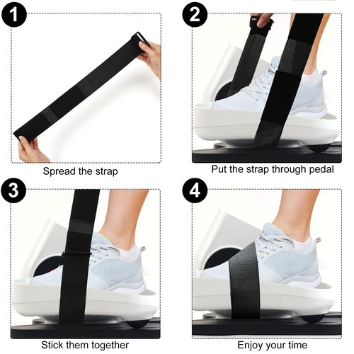 GUMWIG 2 Pcs Leg Exerciser Traction Straps, Under Desk Elliptical Pedal Band for Seniors, Secure & Stability for Electric Ellipse Equipment, Peddler Foot Exercises Machine Home Office Accessories