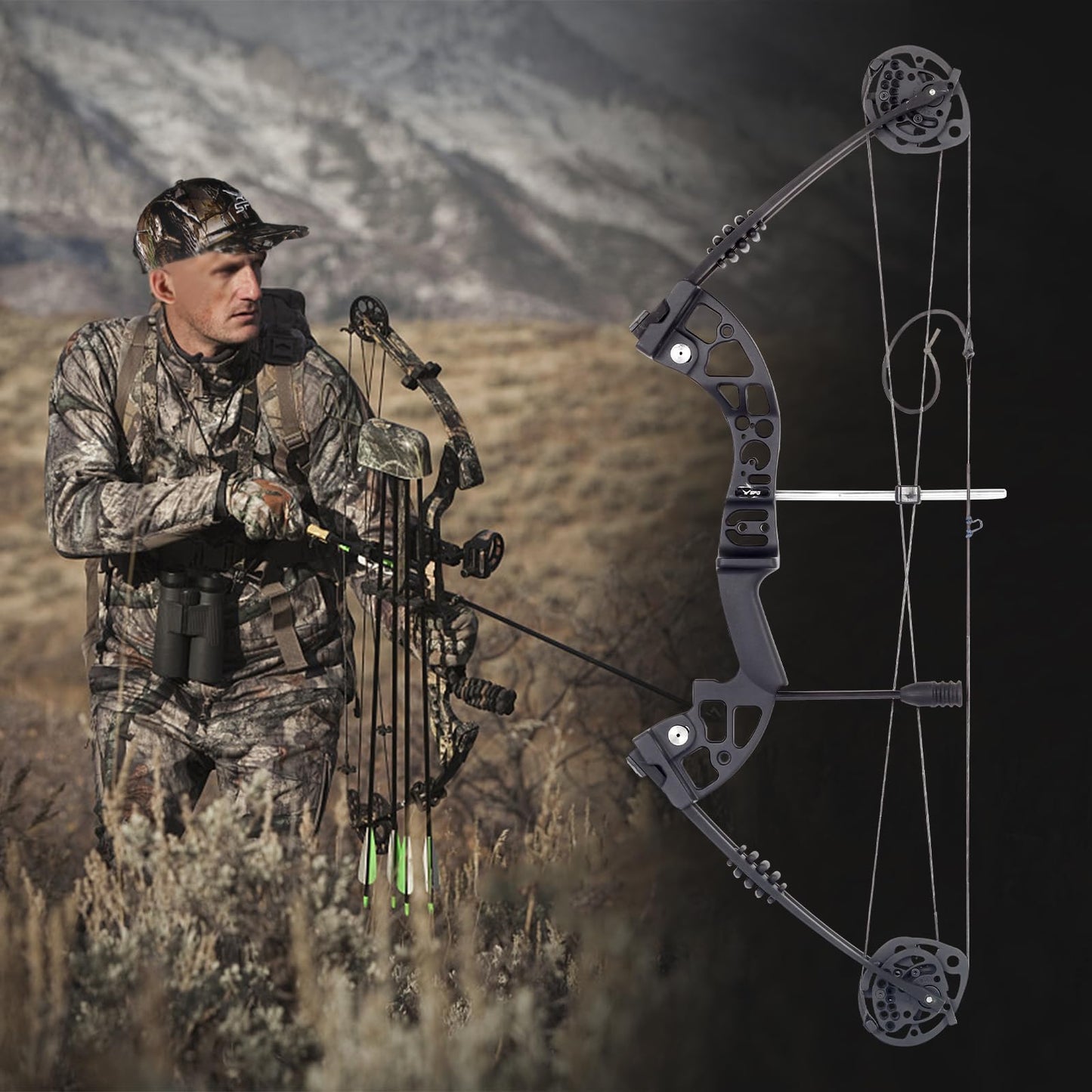 SOPOGER Compound Bows for Adults, Archery Compound Bows Draw Weight 30-60 Lbs, Dual Cam System Hunting Bows for Adults Beginner Bow and Arrow Set for Adults