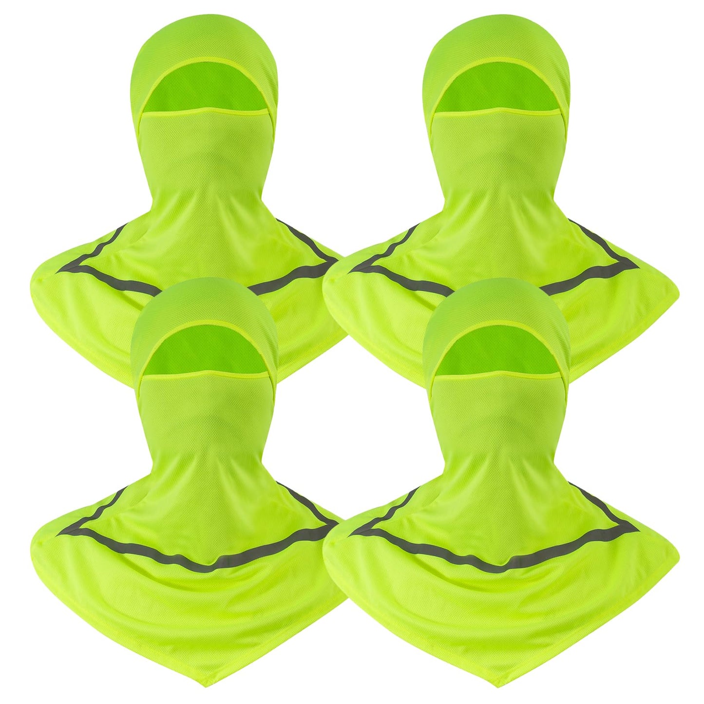 4Pcs Balaclava Summer Sun Protection Face Mask,Breathable Windproof Long Face Cover with Reflective Stripe,Cooling Motorcycle Fishing Sun Mask Men Women