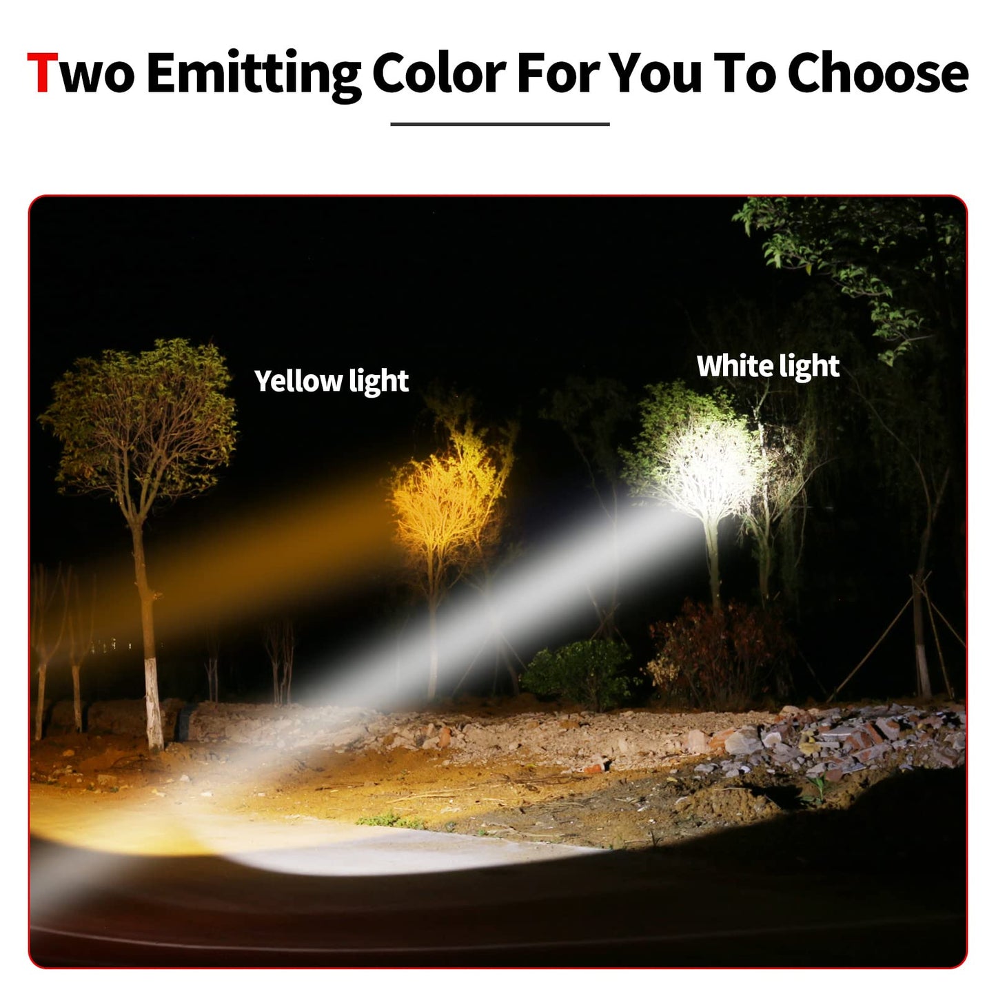 Vanvale Superbright LED Handheld Searchlight Tactical Waterproof Spotlight High Power Rechargeable Flashlights with Side Light USB Power Charger (Yellow Light)