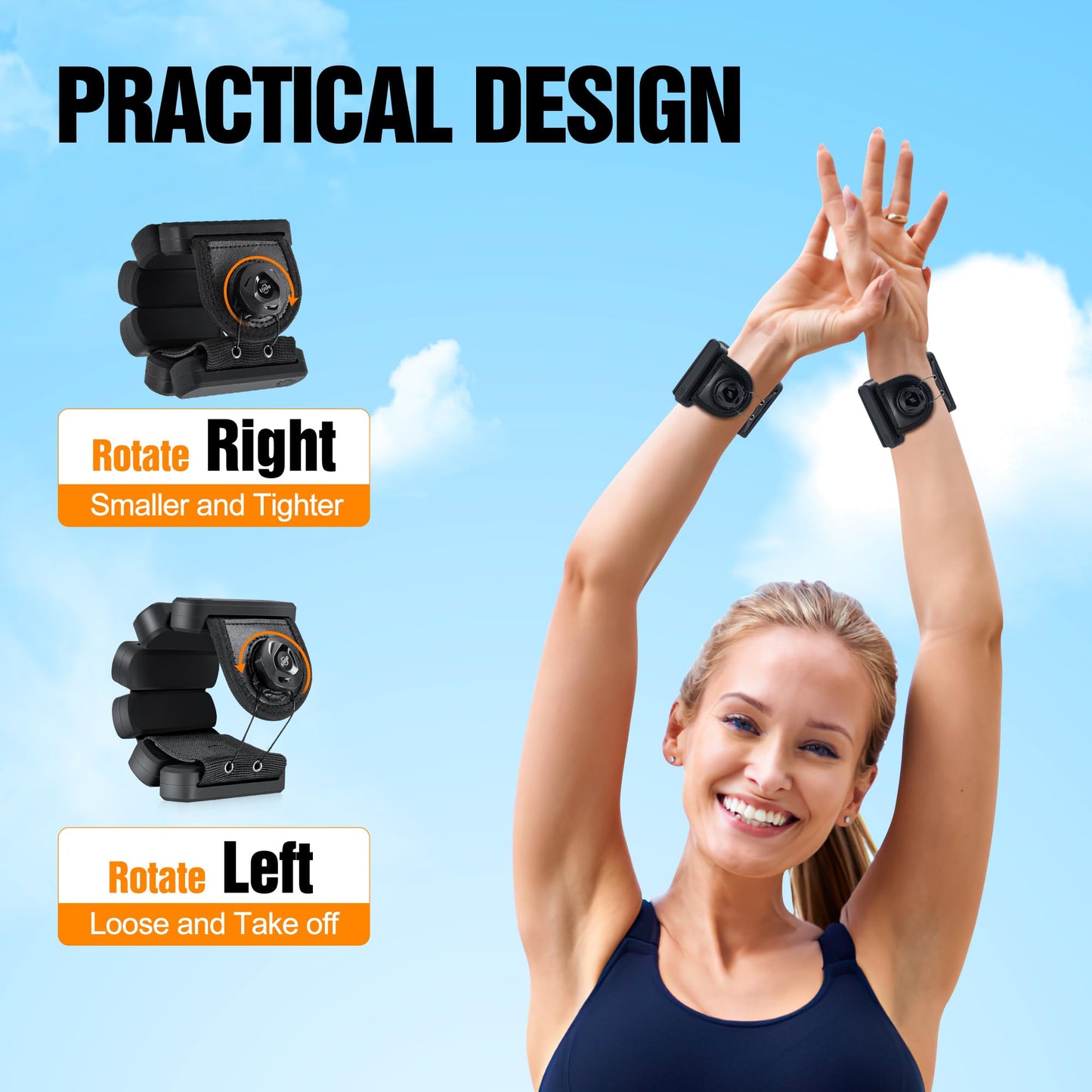 Ahape Wrist Weights - set of 2(1lb each), Adjustable Wrist Weights for Men and Women, Increase Training Intensity for Yoga, Pilates, Aerobics, Gym, Swimming, Hiking, Housework, Jogging, etc. (Black)