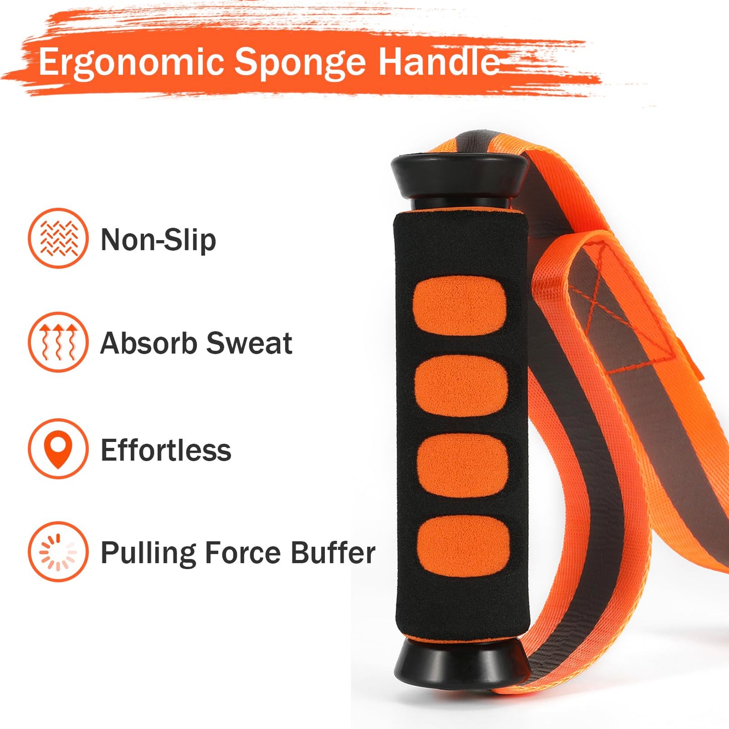 GearOZ Deer Drag Ropes with Harness, 2PCS Durable Deer Hunting Pull Strap 76" Reflective Orange Strap with Sturdy Handle, Easy to Use Deer Hunting Gift for Hunter/Men, Ideal Hunting Gear Accessories
