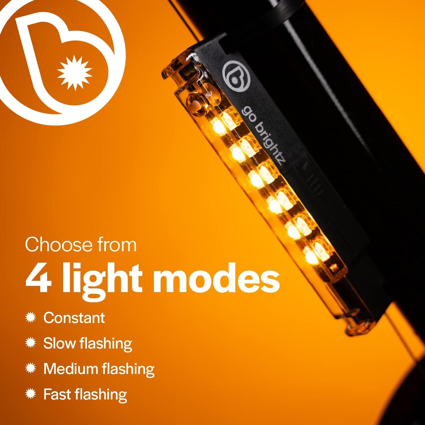 GoBrightz LED Bike Frame Light - Night Riding Underglow Light Bar with 4 Modes - Cool Bicycle Lights for Kids & Adults