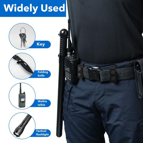 Nylon Belt Keepers for Duty Belt 2¼" Wide with Double Snaps - 6 Pack Tactical Gear Accessories for Police Security Equipment, Heavy-Duty Black Belt Clips & Secure Holder (Fits 2"-2.25" Duty Belts)