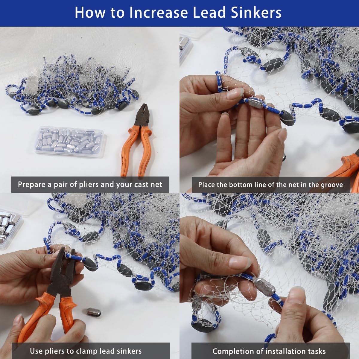 Fishing Cast Net Easy Installation Lead Sinkers 0.35oz / 10g Throw Net Sinkers Add Weights Kit for Casting Net Sinker for Freshwater Saltwater 99.9% Pure Lead 41PCS