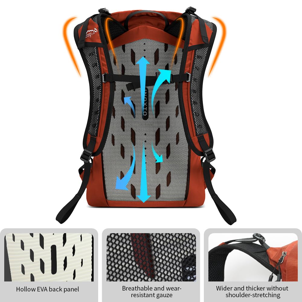 IX INOXTO Hiking Hydration Backpack with 3l Water Bladder for Women and Men 25L Water Backpack for Hiking, Cycling, Running, Climbing, Camping (Orange) (Orange)