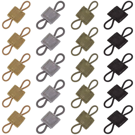 20 PCS Tactical Binding Retainer Tactical Gear Holder Clip Molle Webbing Binding Ribbon Elastic Binding Ribbon Buckle Multipurpose Tactical Bag Molle Accessories for Tactical Backpack Vest and Bags