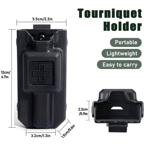 XINCA 2 Pack Tourniquet Holder - Tourniquet Case for Generation 7 C-A-T Tourniquet, Belt Tourniquet Pouch Storage Box Tourniquet Carrier for Outdoor Hunting (Tourniquet Not Included) (Black)
