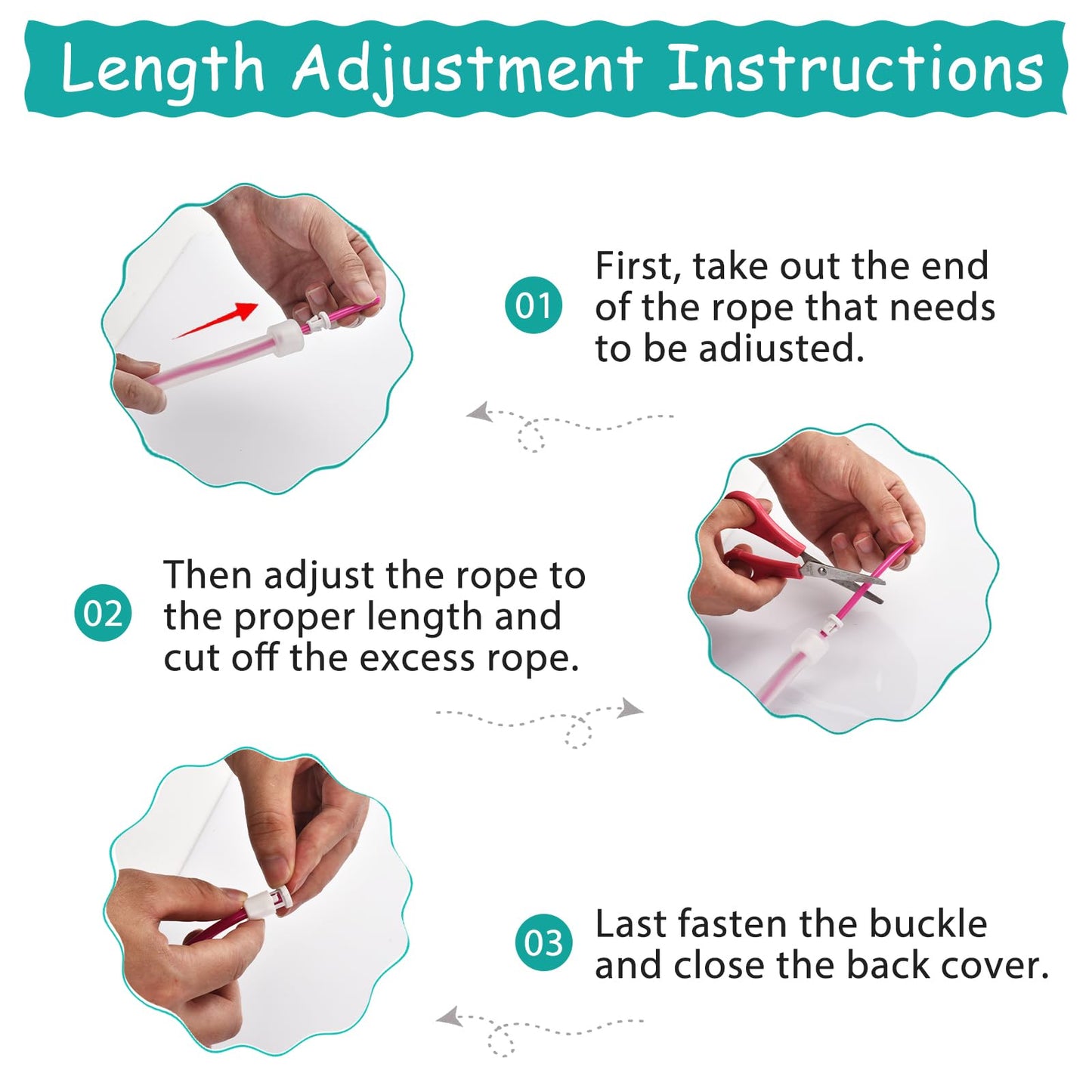 Adjustable Soft Jump Rope for Kids and Adults - Skipping Rope With PVC Handles and Back Cover for Exercise, Outdoor Fitness - Suitable for Boys, Girls, Women, Men