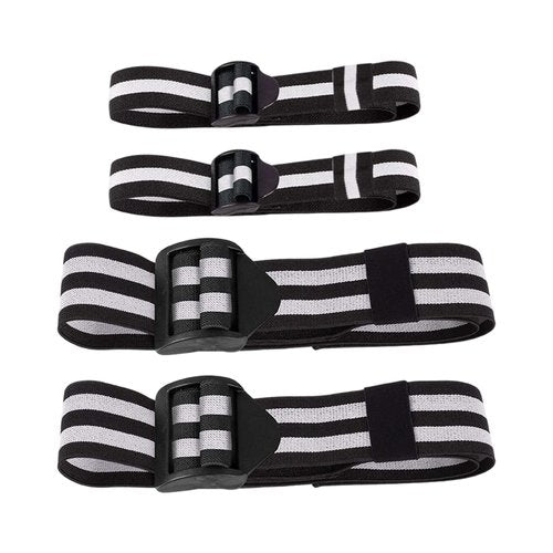 Happy Feet Blood Flow Restriction Bands - Resistance Bands for Glutes, Legs, Arms Training & Hip Building – Weightlifting Fitness Exercise Straps for Men & Women – Pack of 4