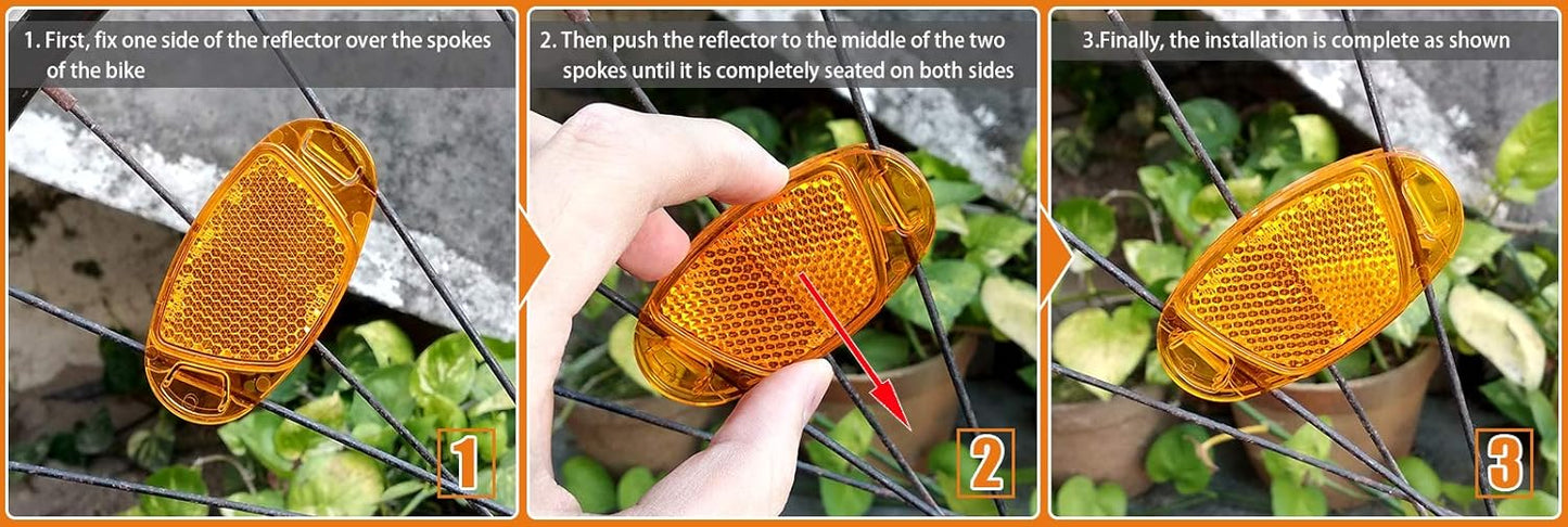 2PCS Warning Reflector Bicycle Strip for Rim Spoke Wheel