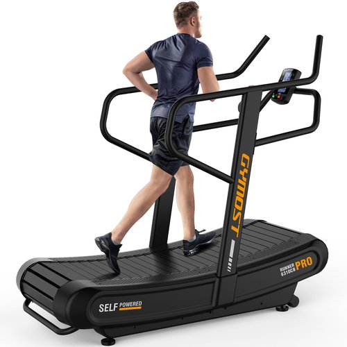 GYMOST Curved Treadmill, User Powered Air Runner, Non-Electric Motorized Treadmill with 4 Resistance Levels Adjustment Great for Gym and Home Running
