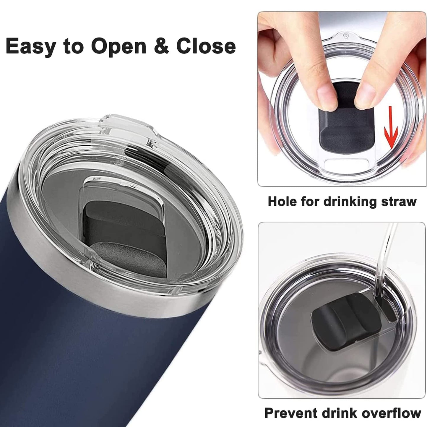 20 oz Magnetic Spill Proof Tumbler Lid - Compatible With Yeti Rambler replacement lid, zark Trail,Old Style Rtic Replacement Lid (2 Pack)