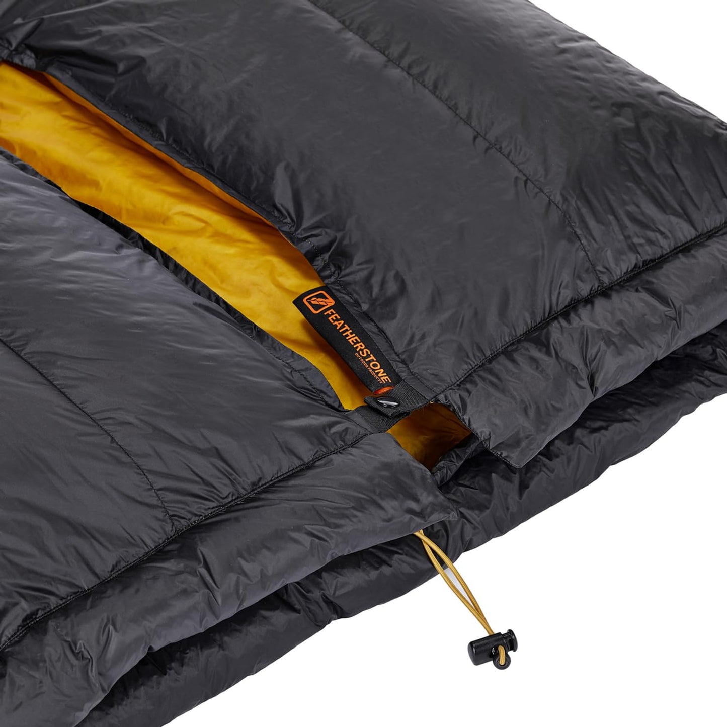 Featherstone Moondance 25 850 Fill Power Down Top Quilt Mummy Sleeping Bag Alternative for Ultralight Backpacking Camping and Thru-Hiking Color: Grey/Marigold Size: Regular/Regular