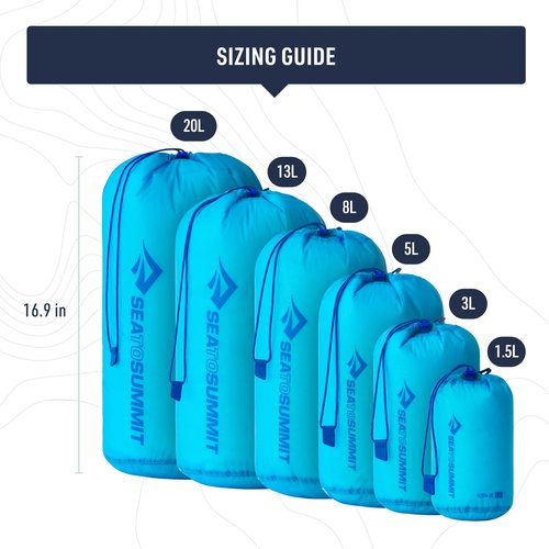 Sea to Summit Ultra-SIL Stuff Sack, Ultralight Outdoor and Travel Storage, 1.5 Liter, Atoll Blue