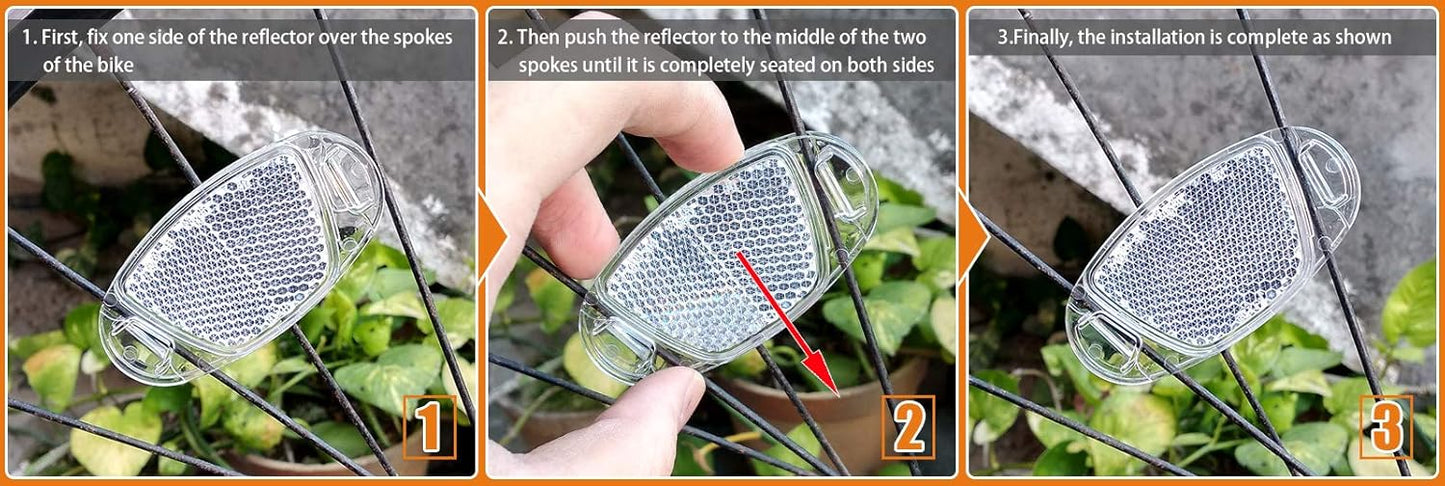2PCS Warning Reflector Bicycle Strip for Rim Spoke Wheel