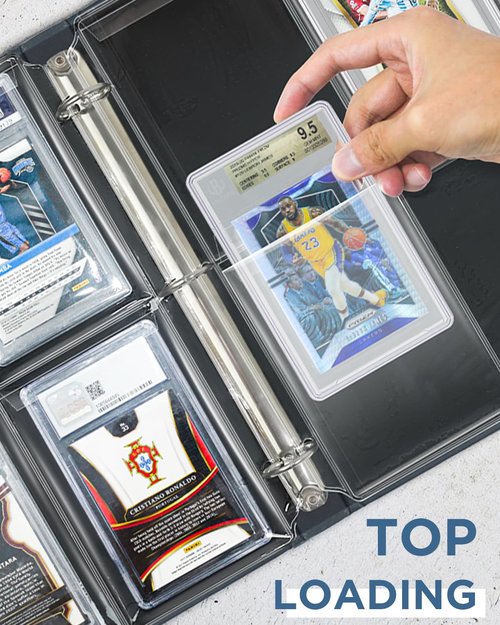 CollectHall Graded Card Sleeves, PSA Graded Card Slab Binder Pages for Storage & Display, Compatible with PSA, BGS, CGC Graded Sports Cards and One-Touch Magnetic Card Holders- 12 Pages