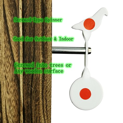 Wingswinmax Small Spinner Air Gun Target White/Blue Visible Target Screwed-Type Steel Plinking Target for Professional Players - Ideal for Bird BB Slingshot Practice 1pc (White)