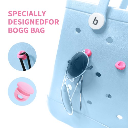 Dairzitv 4 Packs Tassel Hanger for Bogg Bag, Insert Carabiner Key Chain Holder Charms, Accessories for Bogg Bags (pink)