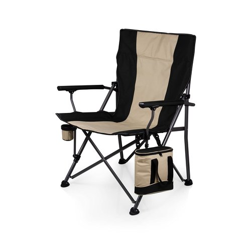 PICNIC TIME NCAA Illinois Fighting Illini Big Bear XXL Camp Chair with Cooler, Heavy Duty Beach Chair, 500 lb Capacity Camping Chair with Carry Bag, (Black)