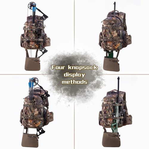 BLISSWILL Large Hunting Backpack with padded weapon for Bow Rifle Hunting Gear Accessories 40L(New leaf camouflage)