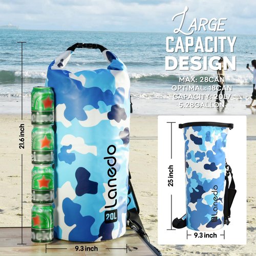 Round Barrel Collapsible Backpack Cooler, Waterproof Hands Free Cooler Bag, 24 Hours Cooling, Soft Sided Cooler, Portable Lightweight Travel Camping Beach Lunch Backpack for Men and Women