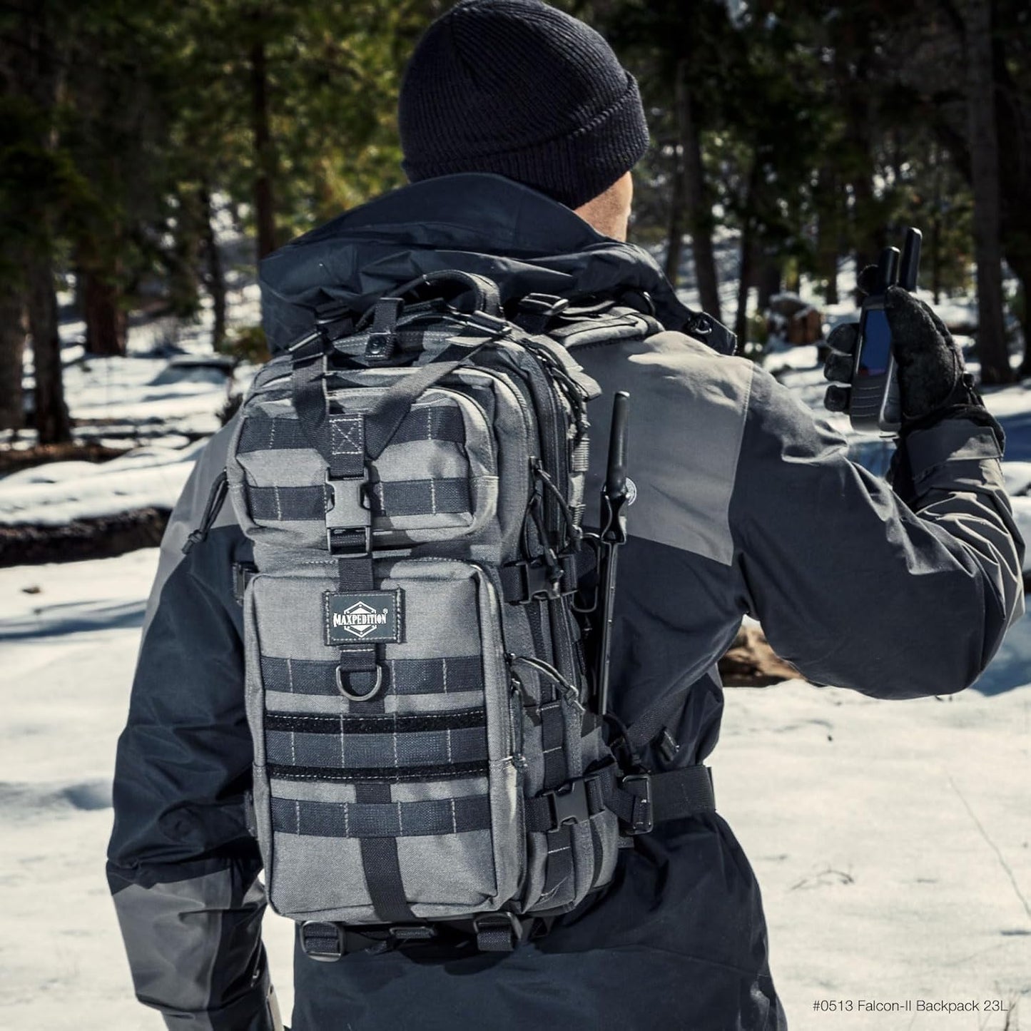 MAXPEDITION Falcon-II Backpack (Wolf Gray) 23L Tactical Backpack, Survival Pack, Bug Out Bag, MOLLE Compatible Go Bag Optimized for EDC & Military, 0513W