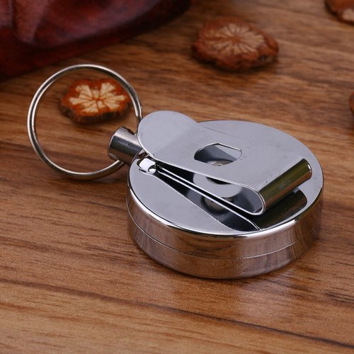 RiToEasysports Retractable Key Ring, Portable Retractable Belt Clip Key Ring with 60cm Stainless Steel Rope