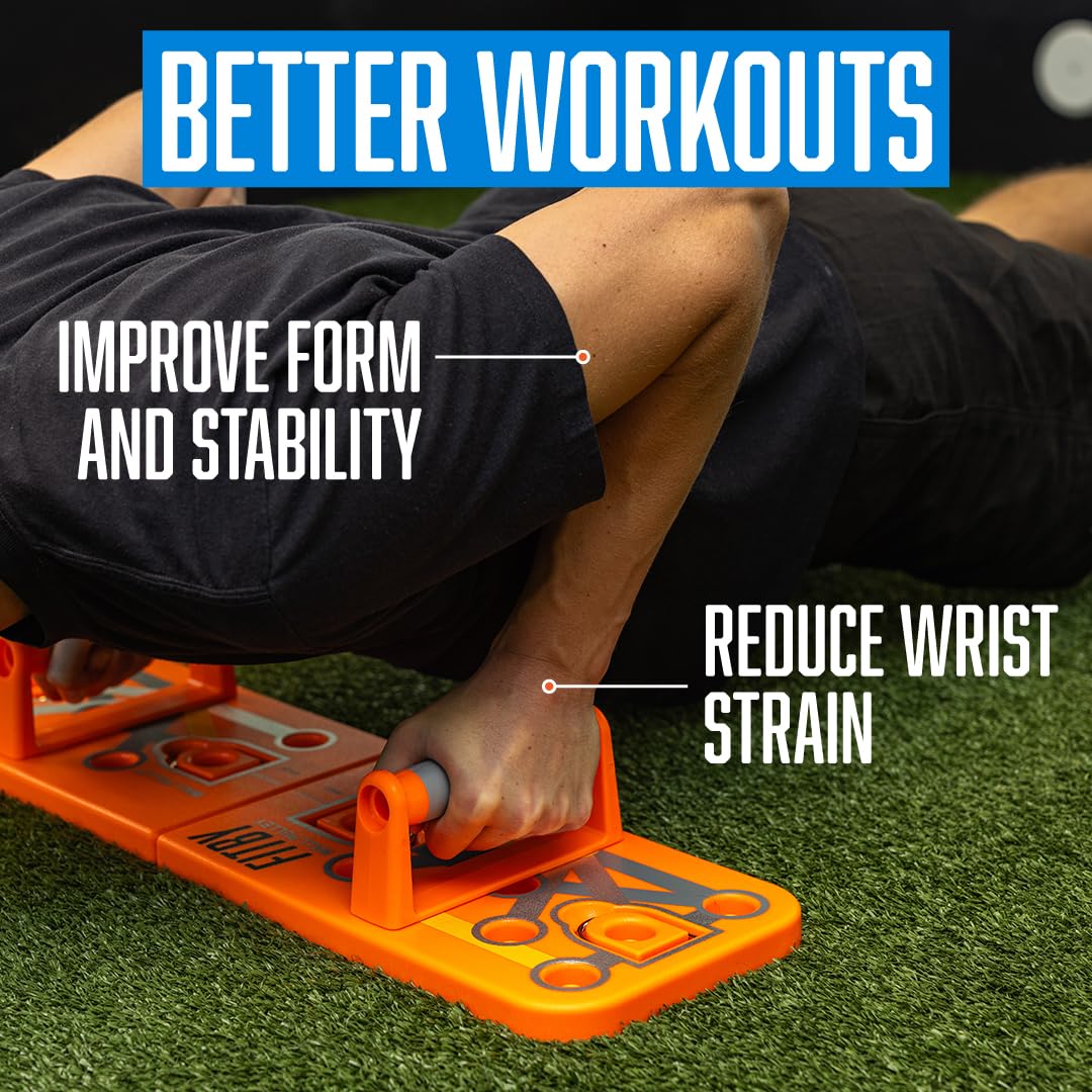 Foldable Push Up Board for Men and Women- Multifunctional Workout Equipment - Foldable Push Up Bar- Fitness Gym Equipment- Portable Board for Home Exercise and Workout - Push Up Board by Fitby