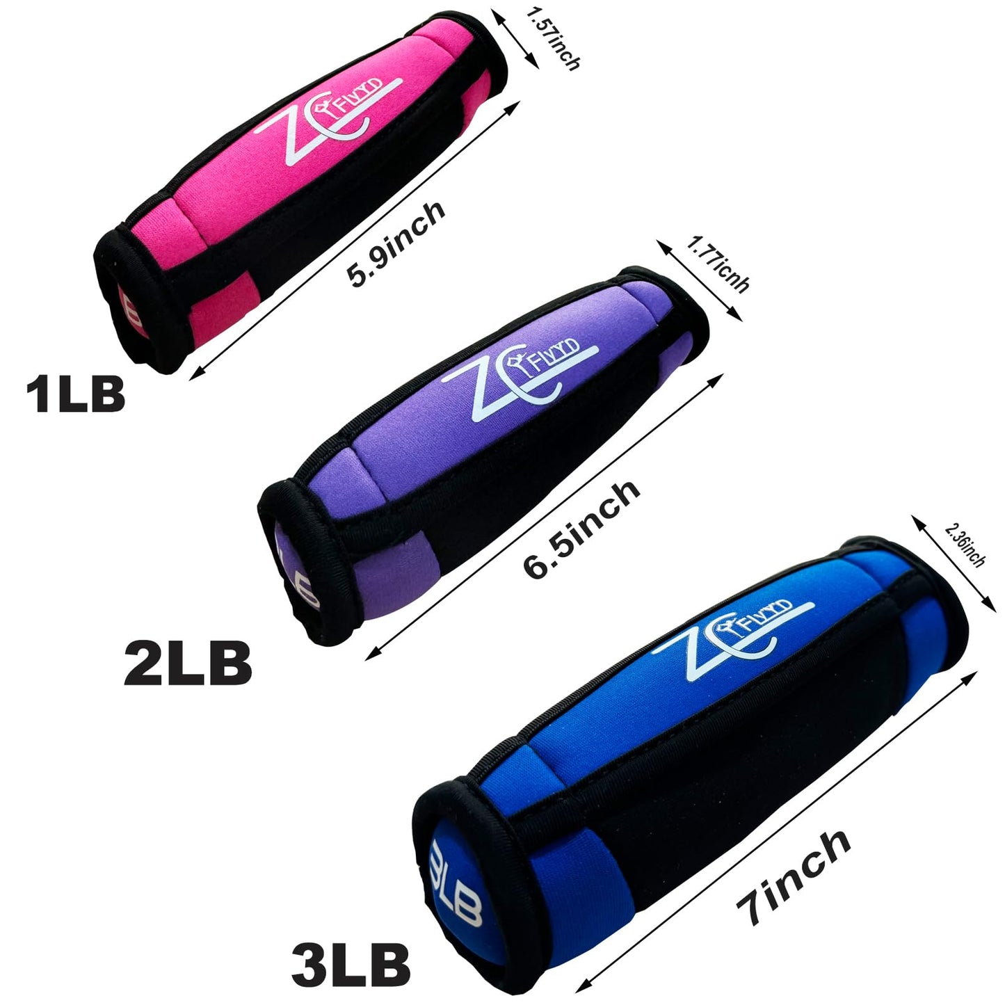 3 Pairs Soft Hand Weights Set 1lbs 2lbs 3lbs For Women Men Dumbbells For Walking Running Body Building Fitness Exercise Home Gym