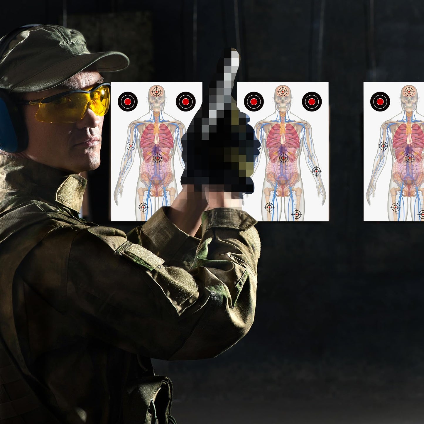 Hollowfly 12 x 18 Inch 50 Sheets Silhouette Paper Targets Medically Designed Gun Targets for Practice Range Anatomical Life Size Human Paper for Practice