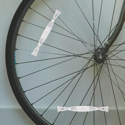 Happyyami Silver Wheel Reflector for Bikes - Night Safety Bicycle Reflectors Easy to Install Spoke Lights Waterproof Plastic for Road and Mountain Bikes