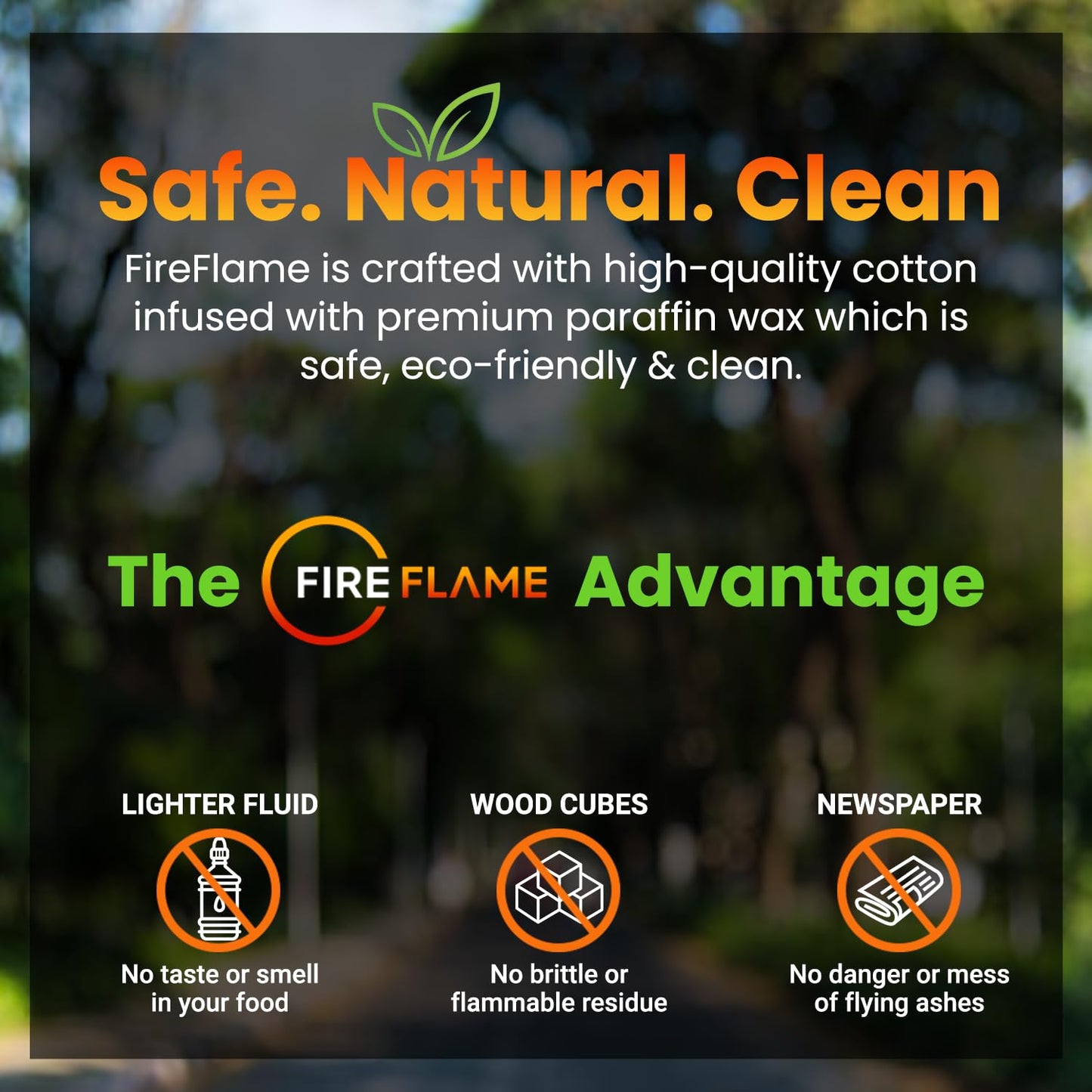 Fireflame Fire Plugs Fire Starter - Quick Instant 100% Waterproof All-Purpose Indoor & Outdoor Firestarter Tinder Tabs, for Emergency Survival, Charcoal Grill - Odorless & Non-Toxic - Total 100 Plugs