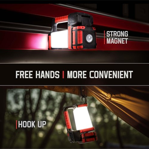CLAKAP Rechargeable Spotlight, 2000Lumens 270°Rotatable Handheld LED Flashlight Spotlight, Long Lasting Searchlight with Floodlamp, Portable Charger Lantern Flashlight for Farm, Camping, Boat