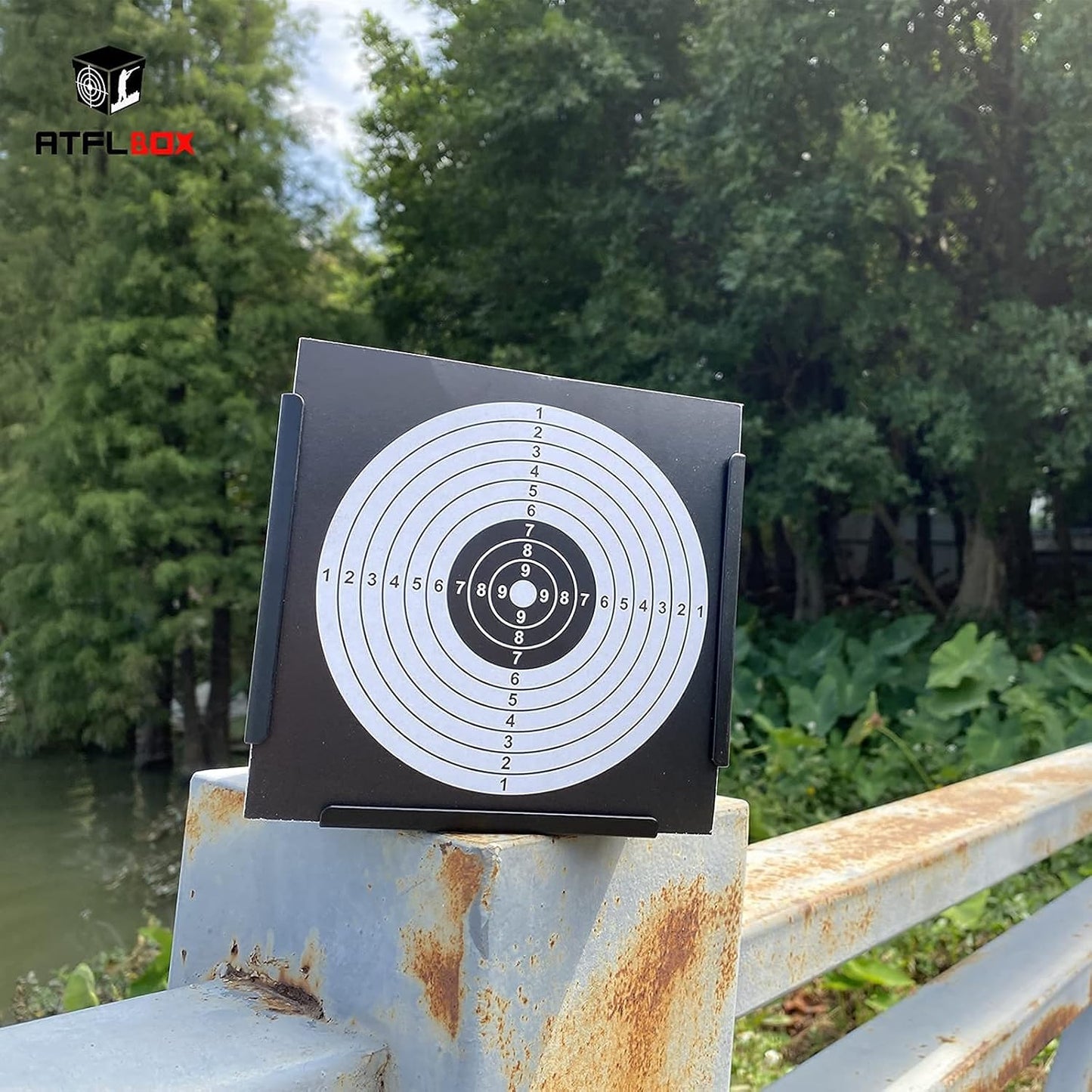 Atflbox BB Gun Trap with 50pcs Paper Target Bullet Catcher Shooting Target for Airsoft, Pellet, Rifle