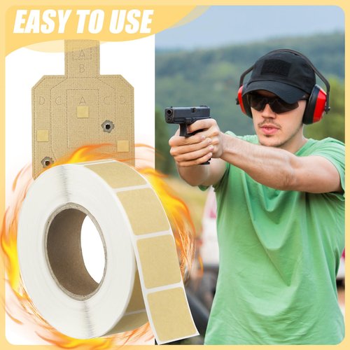 Qilery 9000 Pcs/ 9 Rolls Target Pasters 0.87 Inches Square Target Stickers Self Adhesive Shooting Stickers Kraft Paper Labels for Pistol Shooting Range Practice, 1000 Per Roll(Kraft Color)